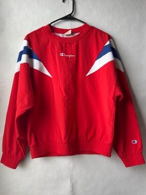 CHAMPION Vintage Red White & Blue
Warm Up Windbreaker Track Top Size M